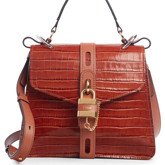 Chloe Handbags - NWT Chloe Aby Day Bag MEDIUM Croc Sepia